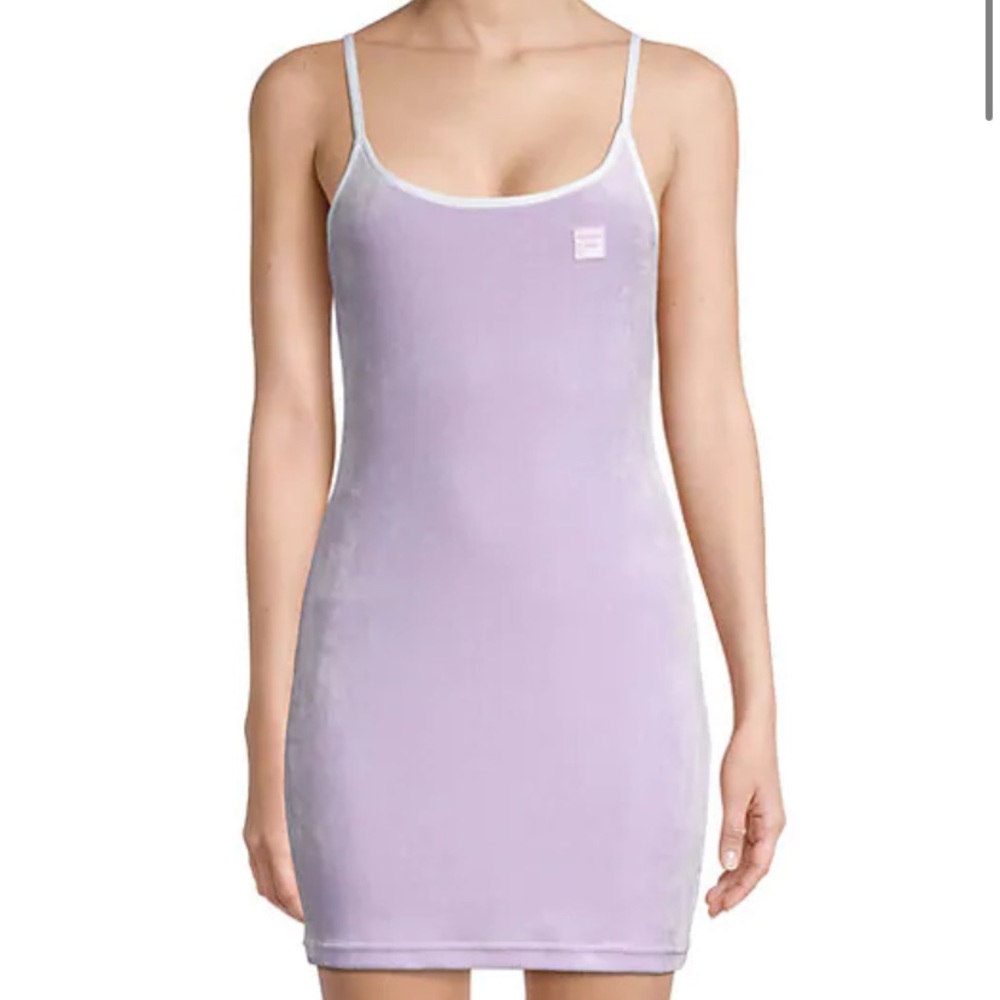 Fila Lilac Velvet Mini Dress with White Trim